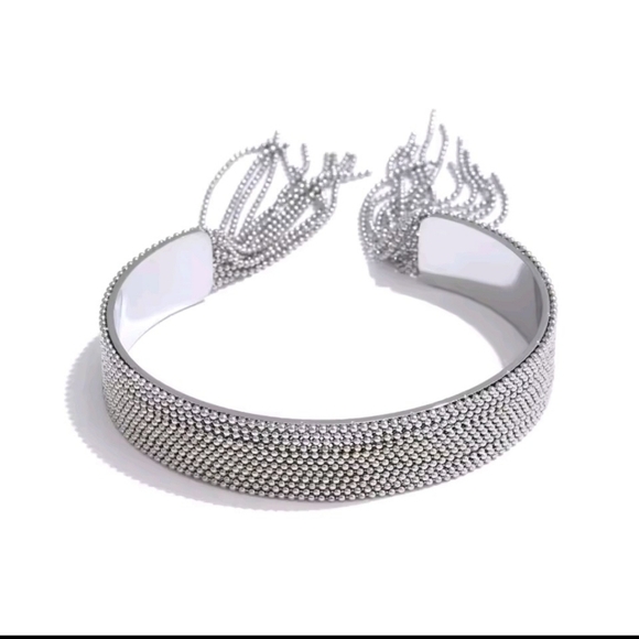 Anthropologie Jewelry - Fringe Bracelet Silver Stainless Steel  | NWOT